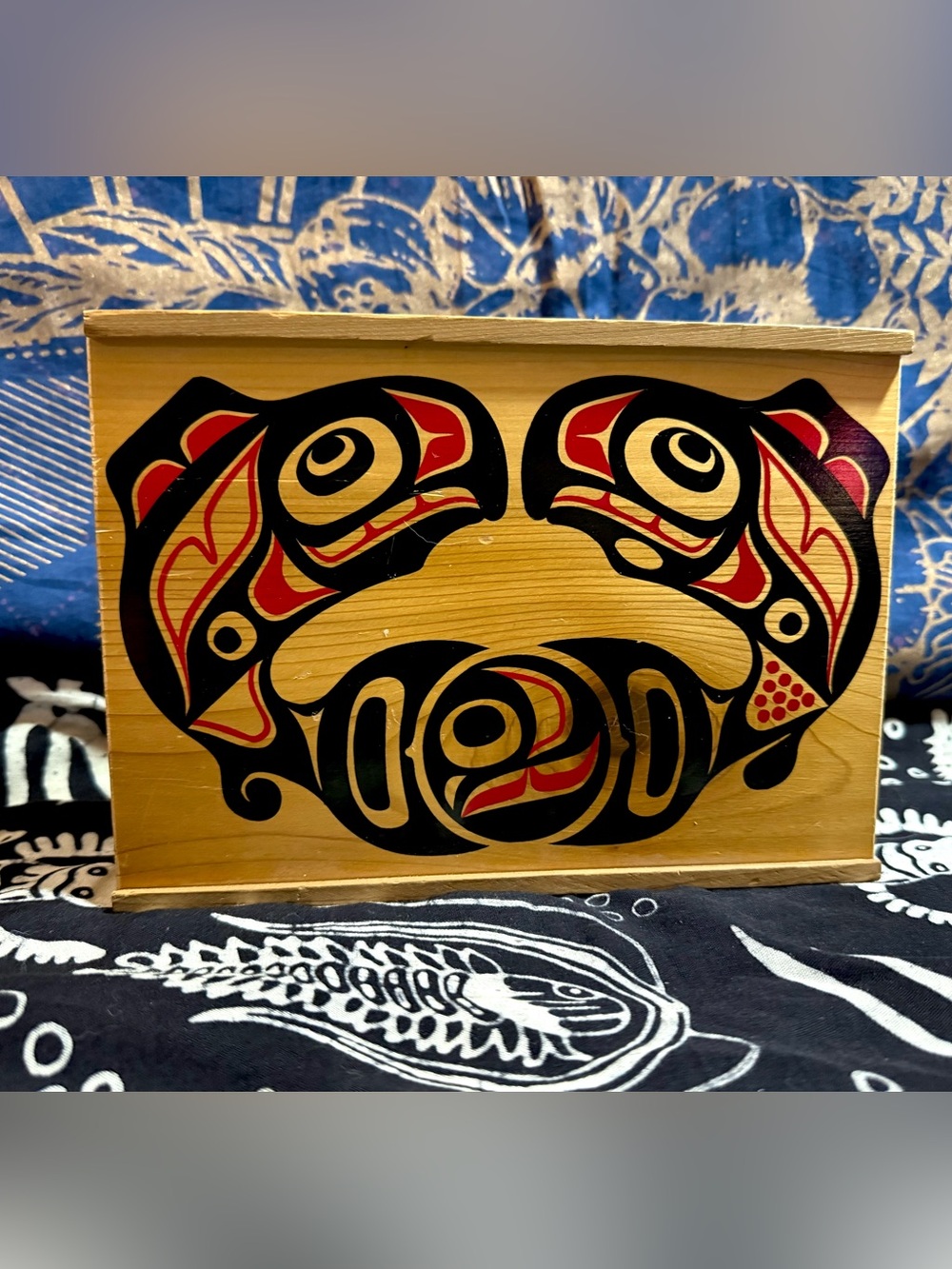 Clarence Wells Haida Art Northwest Pacific First Nations Wooden Box Sliding Lid